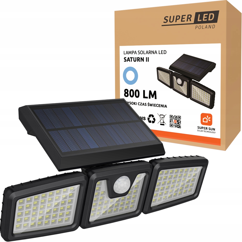 SuperLED pouličné svietidlo 8 W 800 lm, solárne napájanie